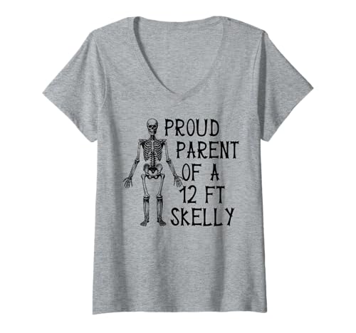 Damen Stolze Eltern eines 3,6 m Skelly – Halloween T-Shirt mit V-Ausschnitt von Halloween Clothing & Costumes