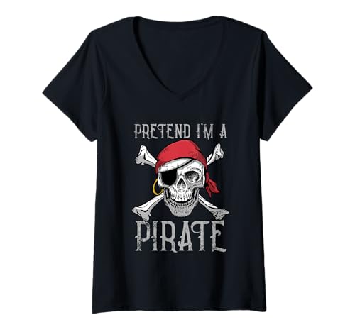 Damen Tu so, als wäre ich EIN Pirat - Halloween-Pirat T-Shirt mit V-Ausschnitt von Halloween Clothing & Costumes