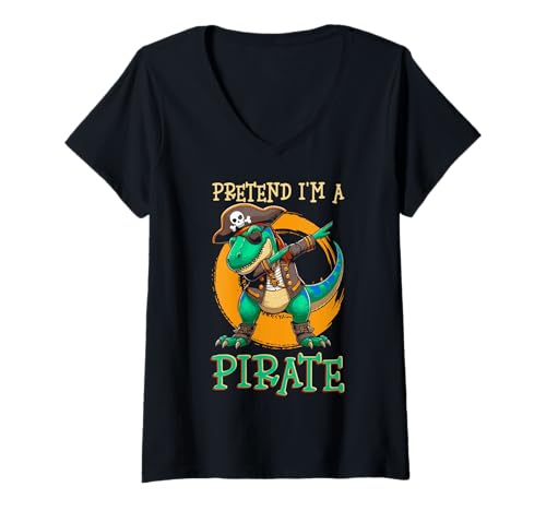 Damen Tu so, als wäre ich EIN Pirat - Halloween-Pirat T-Shirt mit V-Ausschnitt von Halloween Clothing & Costumes