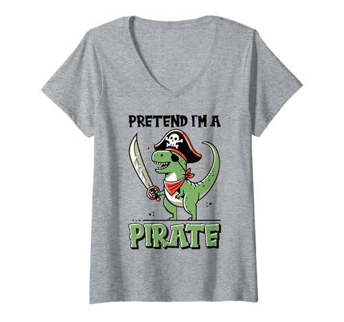 Damen Tu so, als wäre ich EIN Pirat - Halloween-Pirat T-Shirt mit V-Ausschnitt von Halloween Clothing & Costumes