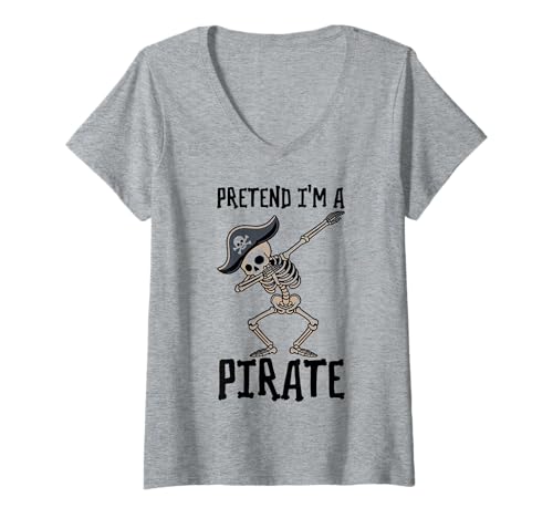 Damen Tu so, als wäre ich EIN Pirat - Halloween-Pirat T-Shirt mit V-Ausschnitt von Halloween Clothing & Costumes