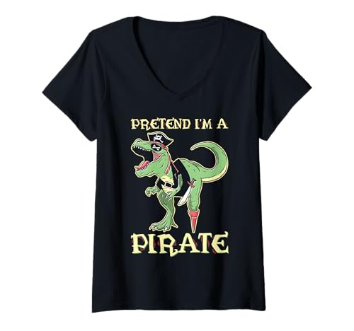 Damen Tu so, als wäre ich EIN Pirat - Halloween-Pirat T-Shirt mit V-Ausschnitt von Halloween Clothing & Costumes