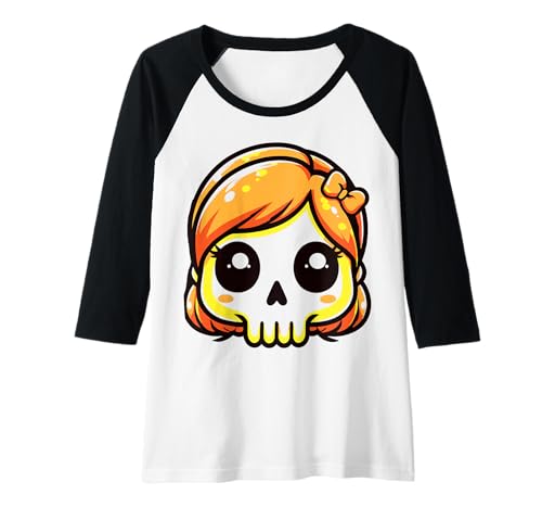 Damen Weiblicher Totenkopf - Halloween Raglan von Halloween Clothing & Costumes