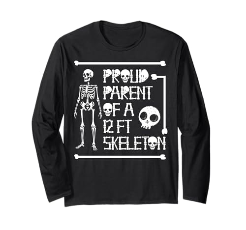 Stolze Eltern eines 3,6 m großen Skeletts, Halloween Langarmshirt von Halloween Clothing & Costumes