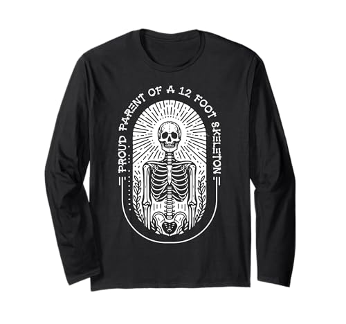 Stolze Eltern eines 3,6 m großen Skeletts, Halloween Langarmshirt von Halloween Clothing & Costumes