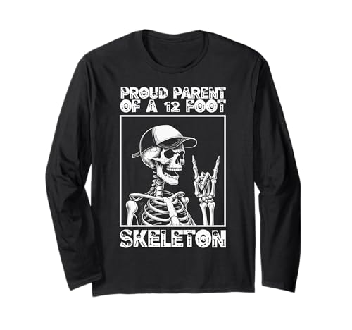 Stolze Eltern eines 3,6 m großen Skeletts, Halloween Langarmshirt von Halloween Clothing & Costumes