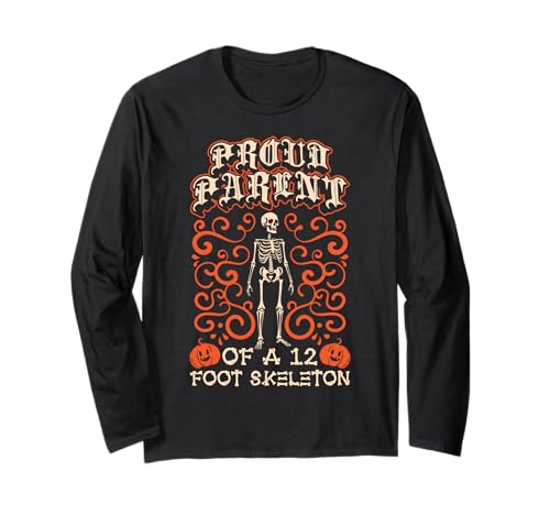 Stolze Eltern eines 3,6 m großen Skeletts, Halloween Langarmshirt von Halloween Clothing & Costumes