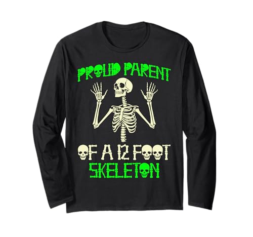 Stolze Eltern eines 3,6 m großen Skeletts, Halloween Langarmshirt von Halloween Clothing & Costumes