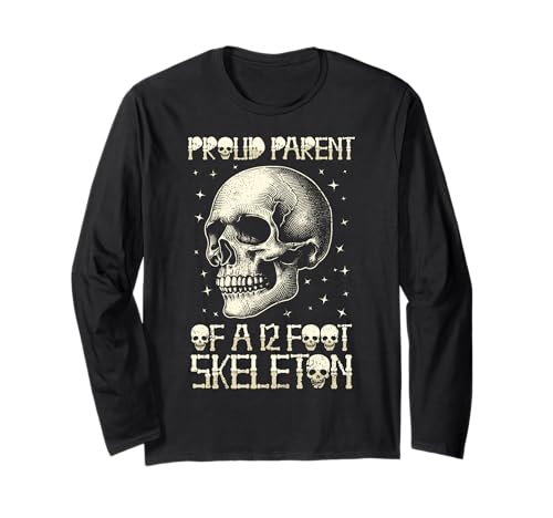 Stolze Eltern eines 3,6 m großen Skeletts, Halloween Langarmshirt von Halloween Clothing & Costumes