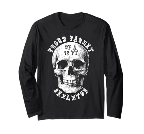 Stolze Eltern eines 3,6 m großen Skeletts, Halloween Langarmshirt von Halloween Clothing & Costumes