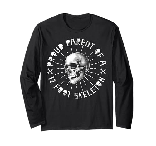 Stolze Eltern eines 3,6 m großen Skeletts, Halloween Langarmshirt von Halloween Clothing & Costumes