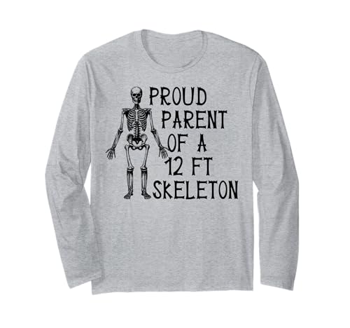 Stolze Eltern eines 3,6 m großen Skeletts, Halloween Langarmshirt von Halloween Clothing & Costumes