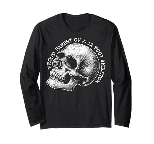 Stolze Eltern eines 3,6 m großen Skeletts, Halloween Langarmshirt von Halloween Clothing & Costumes