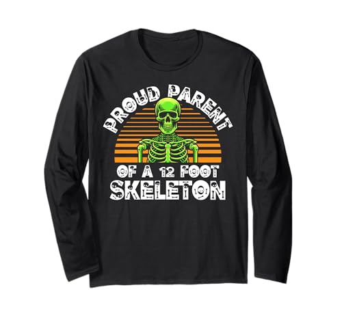Stolze Eltern eines 3,6 m großen Skeletts, Halloween Langarmshirt von Halloween Clothing & Costumes