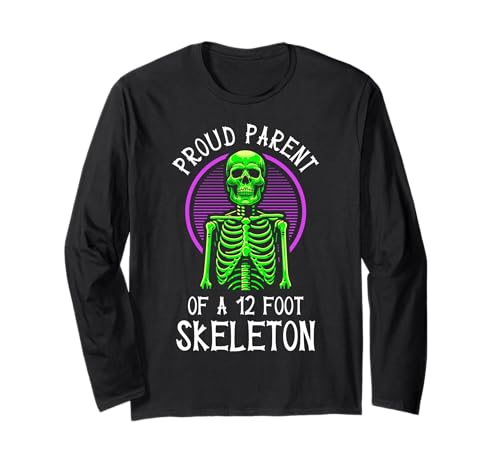 Stolze Eltern eines 3,6 m großen Skeletts, Halloween Langarmshirt von Halloween Clothing & Costumes