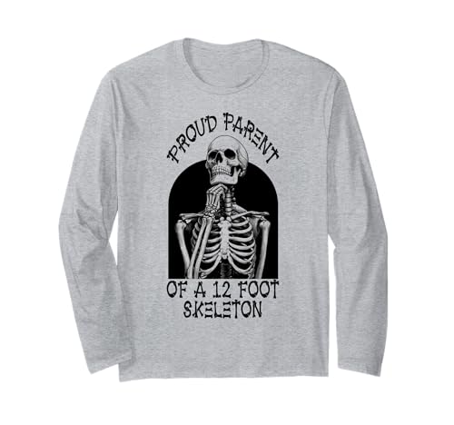 Stolze Eltern eines 3,6 m großen Skeletts, Halloween Langarmshirt von Halloween Clothing & Costumes