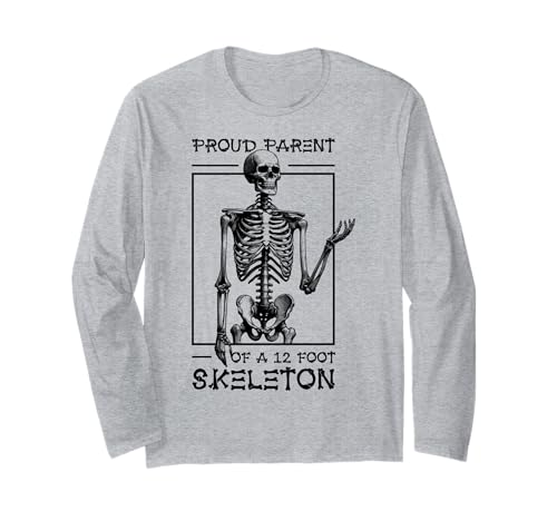 Stolze Eltern eines 3,6 m großen Skeletts, Halloween Langarmshirt von Halloween Clothing & Costumes