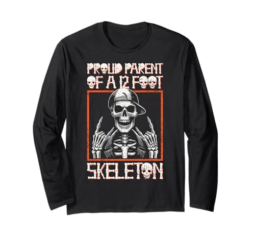 Stolze Eltern eines 3,6 m großen Skeletts, Halloween Langarmshirt von Halloween Clothing & Costumes