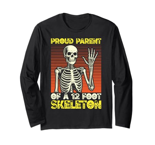 Stolze Eltern eines 3,6 m großen Skeletts, Halloween Langarmshirt von Halloween Clothing & Costumes