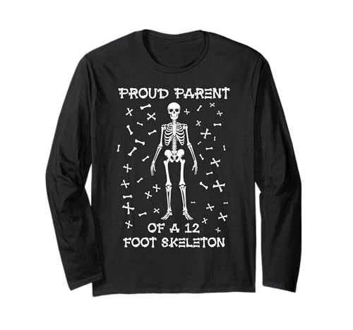 Stolze Eltern eines 3,6 m großen Skeletts, Halloween Langarmshirt von Halloween Clothing & Costumes