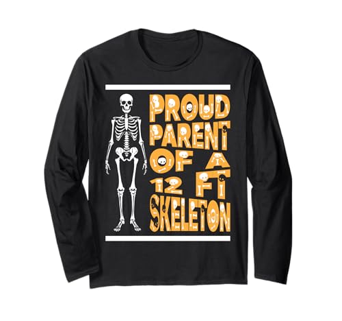 Stolze Eltern eines 3,6 m großen Skeletts, Halloween Langarmshirt von Halloween Clothing & Costumes