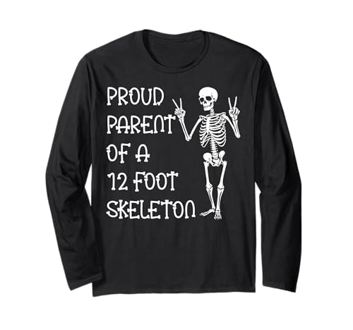 Stolze Eltern eines 3,6 m großen Skeletts, Halloween Langarmshirt von Halloween Clothing & Costumes
