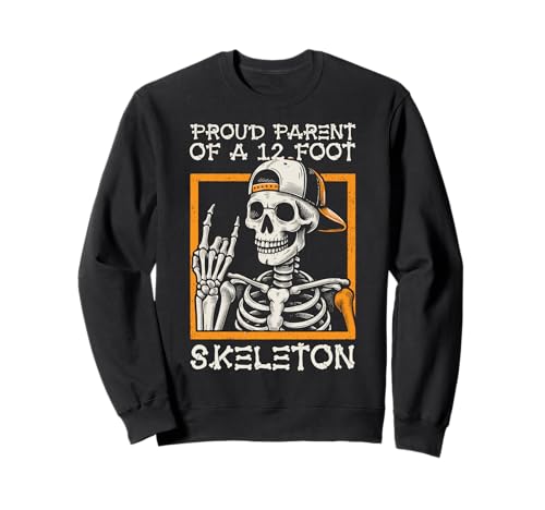 Stolze Eltern eines 3,6 m großen Skeletts, Halloween Sweatshirt von Halloween Clothing & Costumes