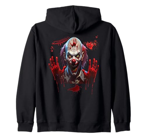 Blutige Hände Halloween Blutspritzer Clown Kostüm Herren Kapuzenjacke von Halloween Clown Kostüm Damen Blut Verkleidung