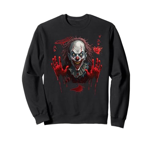 Blutige Hände Halloween Blutspritzer Clown Kostüm Herren Sweatshirt von Halloween Clown Kostüm Damen Blut Verkleidung