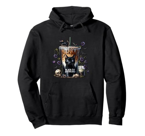 Creepy Coffee Cup Graphic for Women Men Black Cat Halloween Pullover Hoodie Creepy Coffee Cup Graphic for Women Men Black Cat Halloween Pullover Hoodie von Halloween Coffee Cups Gifts For Coffee Lovers