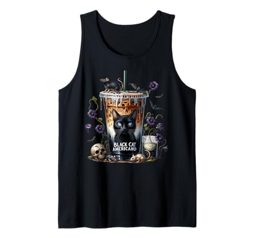 Creepy Coffee Cup Graphic for Women Men Black Cat Halloween Tank Top Creepy Coffee Cup Graphic for Women Men Black Cat Halloween Tank Top von Halloween Coffee Cups Gifts For Coffee Lovers