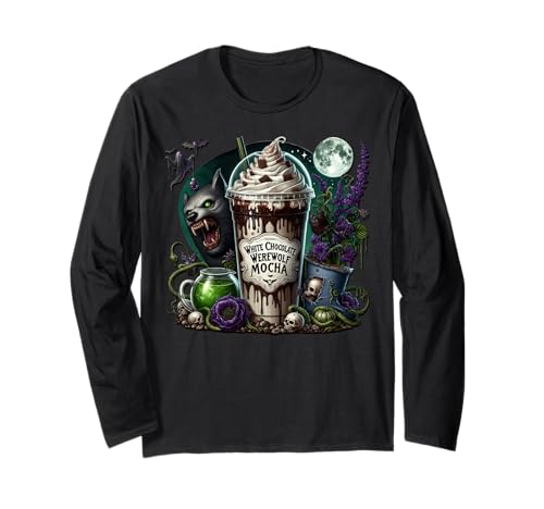 Halloween Coffee Graphic for Women and Men Creepy Werewolf Langarmshirt Halloween Coffee Graphic for Women and Men Creepy Werewolf Langarmshirt von Halloween Coffee Cups Gifts For Coffee Lovers