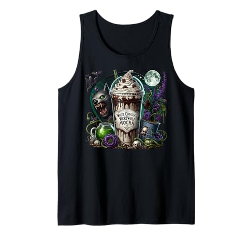 Halloween Coffee Graphic for Women and Men Creepy Werewolf Tank Top Halloween Coffee Graphic for Women and Men Creepy Werewolf Tank Top von Halloween Coffee Cups Gifts For Coffee Lovers