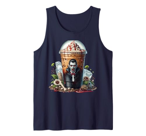 Halloween Coffee Graphic for Women and Men Spooky Vampire Tank Top Halloween Coffee Graphic for Women and Men Spooky Vampire Tank Top von Halloween Coffee Cups Gifts For Coffee Lovers