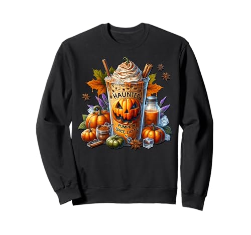 Haunted Pumpkin Spice Latte for Women Funny Coffee Halloween Sweatshirt Haunted Pumpkin Spice Latte for Women Funny Coffee Halloween Sweatshirt von Halloween Coffee Cups Gifts For Coffee Lovers