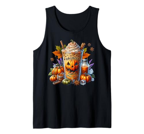 Haunted Pumpkin Spice Latte for Women Funny Coffee Halloween Tank Top Haunted Pumpkin Spice Latte for Women Funny Coffee Halloween Tank Top von Halloween Coffee Cups Gifts For Coffee Lovers
