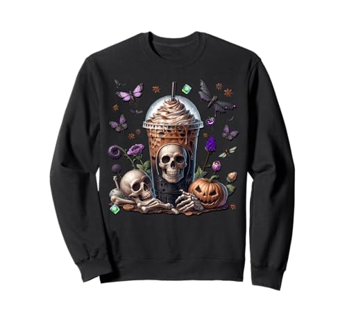 Skeleton Halloween Coffee Cup for Women Men Purple Butterfly Sweatshirt Skeleton Halloween Coffee Cup for Women Men Purple Butterfly Sweatshirt von Halloween Coffee Cups Gifts For Coffee Lovers