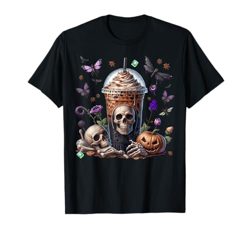 Skeleton Halloween Coffee Cup for Women Men Purple Butterfly T-Shirt Skeleton Halloween Coffee Cup for Women Men Purple Butterfly T-Shirt von Halloween Coffee Cups Gifts For Coffee Lovers