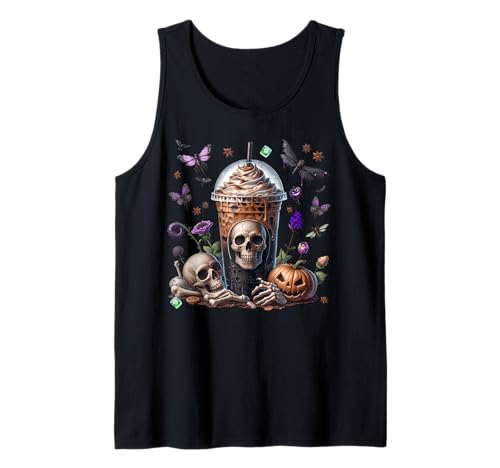 Skeleton Halloween Coffee Cup for Women Men Purple Butterfly Tank Top Skeleton Halloween Coffee Cup for Women Men Purple Butterfly Tank Top von Halloween Coffee Cups Gifts For Coffee Lovers