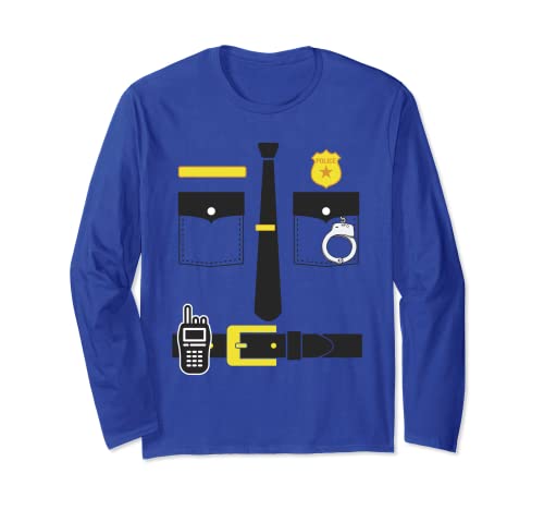 Kinder Polizei Halloween Kostüm Langarmshirt Kinder Polizei Halloween Kostüm Langarmshirt von Halloween Collection by Windy Ridge Shirts