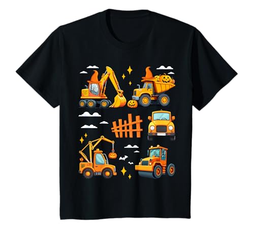 Kinder Halloween Bauwagen Halloween Kürbis Kleinkind Jungen T-Shirt Kinder Halloween Bauwagen Halloween Kürbis Kleinkind Jungen T-Shirt von Halloween Construction Vehicles Boys Kids Tees