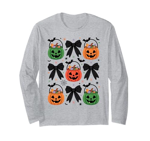 Cute Coquette Bow Pumpkin Season Halloween Autumn Fall Women Langarmshirt Cute Coquette Bow Pumpkin Season Halloween Autumn Fall Women Langarmshirt von Halloween Coquette Bow Pumpkin Ghost Tee