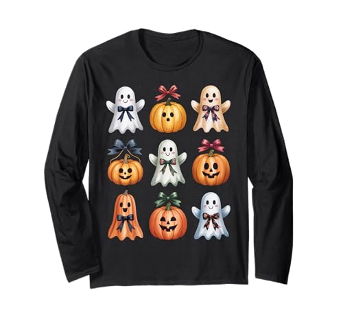 Halloween Coquette Bow Pumpkin Ghost Spooky Boo Women Girls Langarmshirt Halloween Coquette Bow Pumpkin Ghost Spooky Boo Women Girls Langarmshirt von Halloween Coquette Bow Pumpkin Ghost Tee