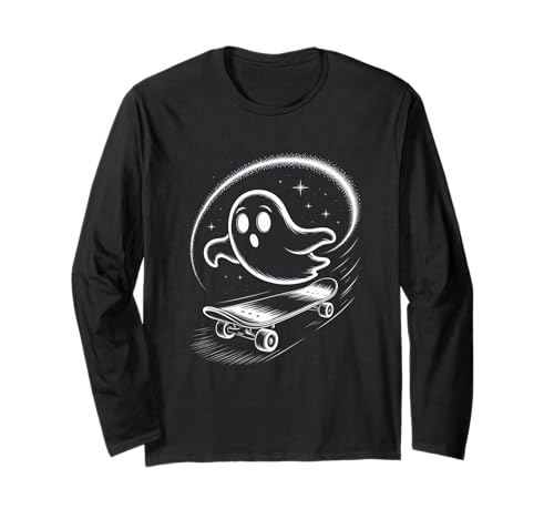 Ghost On Skateboard Lustiges Retro Halloween Kostüm Jungen Kinder Langarmshirt Ghost On Skateboard Lustiges Retro Halloween Kostüm Jungen Kinder Langarmshirt von Halloween Costume For Boys Kids Funny Skateboard