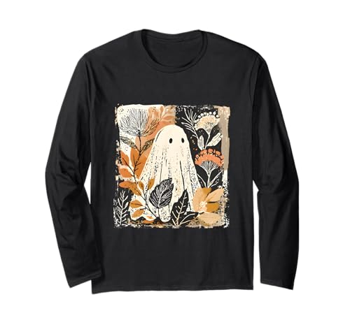 Halloween Fall Ghost Boho Flower Girly Floral Spooky Season Langarmshirt Halloween Fall Ghost Boho Flower Girly Floral Spooky Season Langarmshirt von Halloween Costume Gifts Shirts Men Women Kids