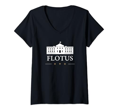 Damen Melania Trump FLOTUS Political Halloween Couples Costume T-Shirt mit V-Ausschnitt Damen Melania Trump FLOTUS Political Halloween Couples Costume T-Shirt mit V-Ausschnitt von Halloween Costume Shirts by Witty Logic