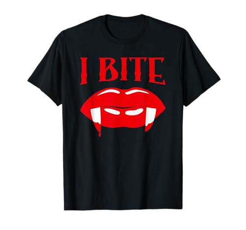 I Bite Cute Halloween Costume Vampire Girl Red Girls Lips T-Shirt I Bite Cute Halloween Costume Vampire Girl Red Girls Lips T-Shirt von Halloween Costumes For Girls Vampire Gifts Funny
