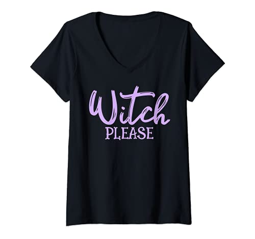 Damen Witch Please Lustiges Halloween Kostüm Damen T-Shirt mit V-Ausschnitt Damen Witch Please Lustiges Halloween Kostüm Damen T-Shirt mit V-Ausschnitt von Halloween Costumes MV&SG