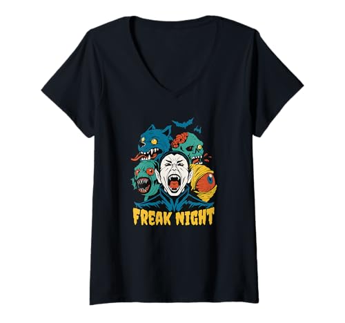Damen Monsters Mash Halloween-Kostüm T-Shirt mit V-Ausschnitt Damen Monsters Mash Halloween-Kostüm T-Shirt mit V-Ausschnitt von Halloween Costumes