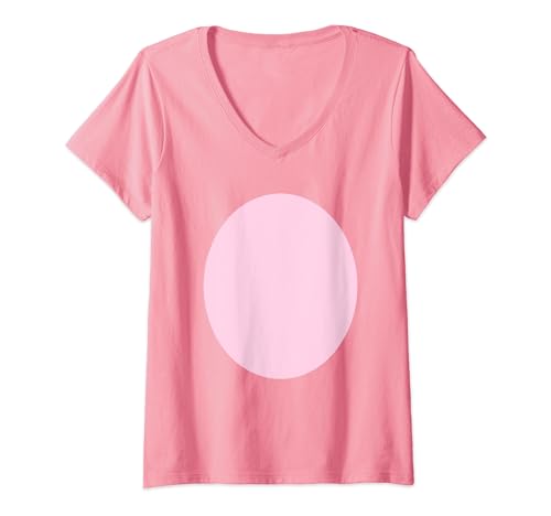 Damen Schwein Kostüm rosa Schweinebauch Halloween Karneval T-Shirt mit V-Ausschnitt Damen Schwein Kostüm rosa Schweinebauch Halloween Karneval T-Shirt mit V-Ausschnitt von Halloween Couple Costume